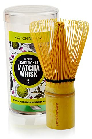 Frusta di tè verde Matcha Premium - 80 punte Chasen - MATCHAMAKA Frusta tradizionale giapponese in bambù Matcha in confezione regalo - Tè verde - Polvere cerimoniale Matcha