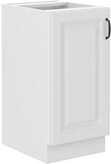 Mirjan24 Küchenschränke Retroline Unterschrank Hängeschrank Spülenunterschrank Herdumbauschrank Eckunterschrank Backofenschrank Küchenzeile (Weiß, Unterschrank 40 D-1F BB)