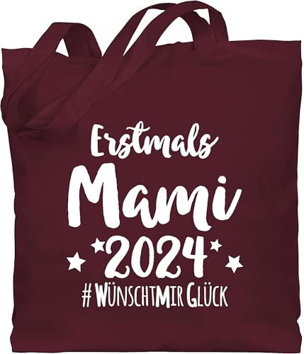 Baumwolltasche - Taschen - Erstmals Mami 2025 I Geschenk frische Mama Geburt Baby Geschenkidee - Unisize - Bordeauxrot - geschenke für werdende mütter tasche zum muttertag mutter erstmal beutel