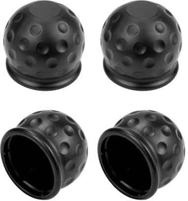 QWORK® 4 Stück Anhängerkupplung Abdeckung, 50 mm Gummi Anhängerkupplung Schutzkappe Anhängerkupplung Kugelkopf für Anhänger PKW LKW RV (Schwarz)