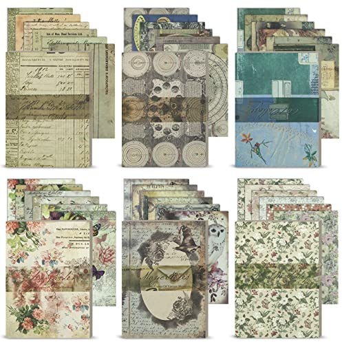 LELE LIFE 600 Blatt Scrapbook-Papier, 14 × 10 cm, Vintage-Scrapbooking-Zubehör für Tagebuch, Junk, Tagebuch, Handwerk, Decoupage-Papier, Wandcollage-Set, ästhetische Raumdekoration