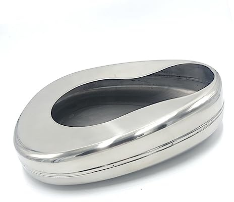 Bedpan, Stainless Steel Bed Pans Ergonomic Portable Bed Pans for Adults Elderly Elderly Bed Pan Bedridden Bedpan Large Bed Pan Hospital Home Bed Pan Emergency Device