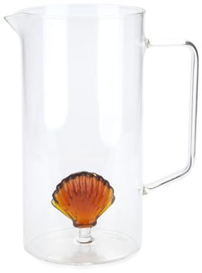 Balvi caraffa Atlantic Shell Colore Ambra Fatta a Mano in Vetro borosilicato 1,3 L