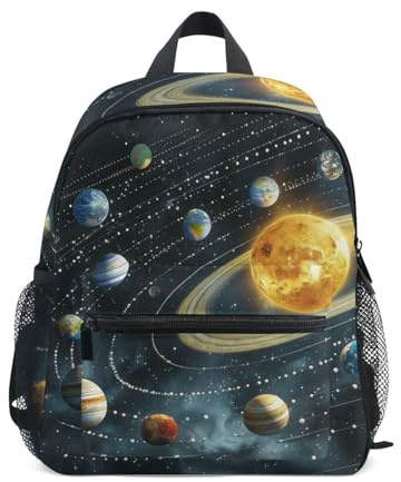 Wzzzsun Planetas Espaciales Sistema Solar Mochila Infantil Niño y Niña Kindergarten Bolsa Escolar Mochilas Infantiles con Correa 3-6 Años de Viaje