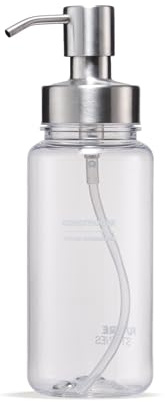 Future Stories Pumpspender 400 ml aus Tritan und Edelstahl - Refiller für Conditioner - Edelstahl-Pump-Kopf, tropfsicher