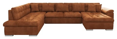Mirjan24 Eckcouch Ecksofa Niko Bis, Design Sofa Couch mit Schlaffunktion und Bettkasten U-Sofa Farbauswahl Wohnlandschaft vom Hersteller (Ecksofa Rechts, Flow 09)