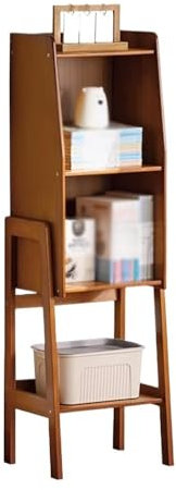 ZENY896V Büroschrank Bodenstehendes Bücherregal mit hohen Füßen, 3-Zellen-Organizer aus Bambus, for Wohnzimmer, Büro, Arbeitszimmer, Lagerregal Modernes Büromöbel