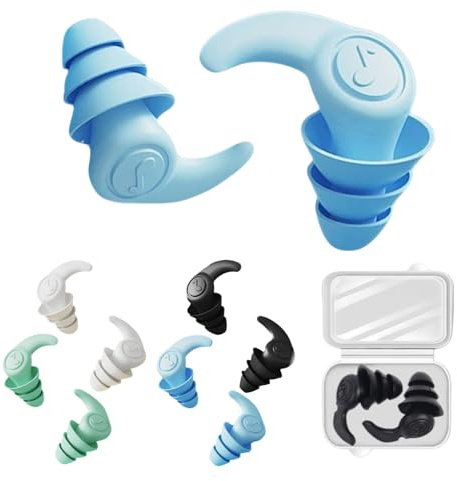 AYNKH 4 pares de tapones para los oídos de natación, impermeables, tapones para los oídos reutilizables,tapones para los oídos deportivos acuáticos, tapones para los oídos de natación para adultos,