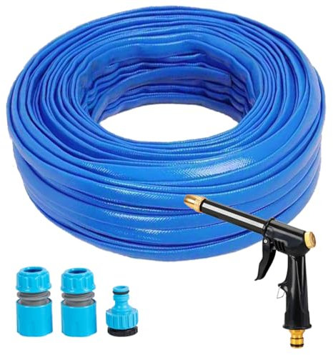 Garden Hose Pipe 5m, Hosepipes for Garden with Spray Nozzle Fittings,Magic Hose with 3/4, 1/2 Fittings,Water Pipe Non Extended Flexible PVC Water Hoses 12mm Inside Diameter Hosepipe (5M)