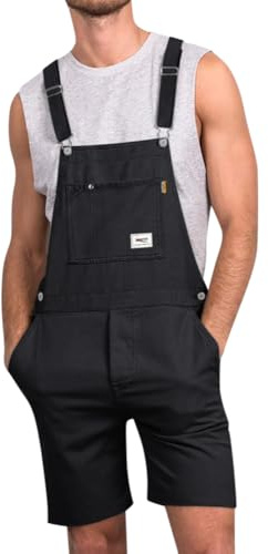 Oanviso Salopette Homme en Jean Shorts Jumpsuit Été | Overalls, Salopette Court, de Travail, Coupe Régulière, Cargo, Loisirs, Rétro, Combinaisons Courte, Streetwear