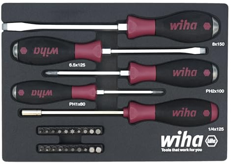 Wiha 52690 - Juego de 25 bandejas de destornillador MicroFinish