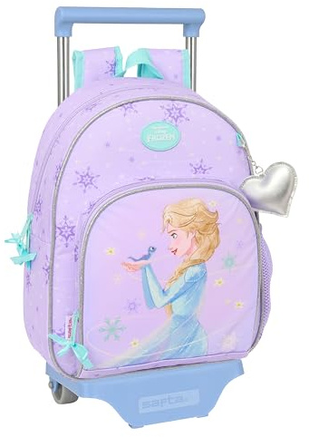 Safta FROZEN SPIRIT - Mochila Infantil con Carro 705, Ideal para Niños de Diferentes Edades, Cómoda y Versátil, Calidad y Resistencia, 28x10x34 cm