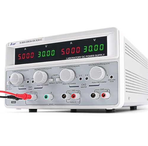 Fuente de alimentación CC Lineal multicanal, regulador de Voltaje de Tres vías Ajustable for Laboratorio, Fuente de alimentación de Banco de Laboratorio, 30V, 60V, 3A, 5A(SS-3003H-3)