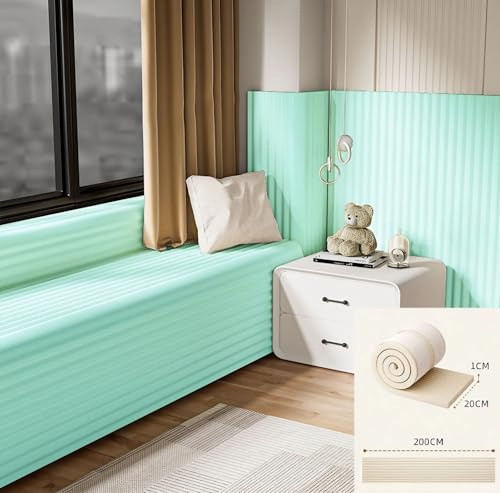 Panneaux Muraux Rembourrés 3D Autocollants – Coussin Mural Tête de Lit Anti-Collision pour Chambre, Salon et Balcon – Décoration Murale Douce et Protectrice(A6,20 CM x2 M 6pcs)
