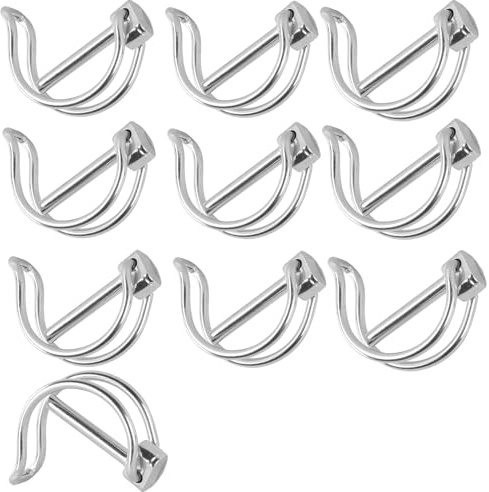Splintes de tubo de 10 piezas, pasador de seguridad de 10x70 mm, con bloqueo de mordaza, pasadores galvanizados, pernos de seguridad, para granja, césped, jardín