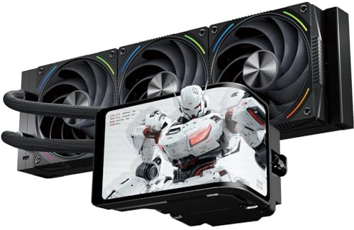 TR-Thermalright Wonder Vision 360 Turbo ARGB Black - Pantalla curvada 3D de 6,67 pulgadas con resolución de 2400 x 1080, magnético, 360 mm, color negro, para AM5, LGA1851/1700