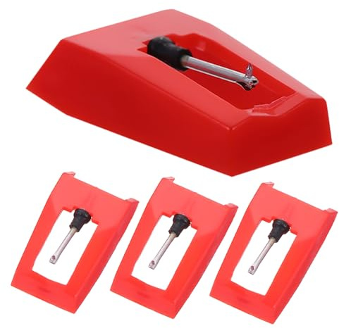 ELAYARD 4 Pezzi Puntine Per Giradischi in Alluminio, Ago Dello Stilo Per Grammofono Compatibile Vinile, Installazione Senza Attrezzi Per Audio Preciso e Duraturo