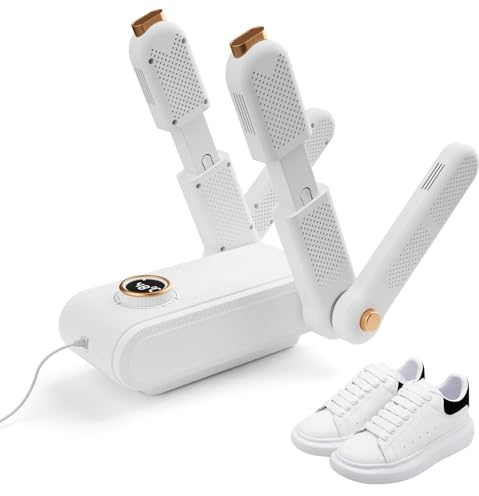 Yuning Asciuga Scarpe Elettrico Asciugascarpe, Asciuga Scarponi da Sci,Portatile asciuga Guanti in Modo Veloce con Timer,asciuga Stivali Pieghevole,Luce Violetta per Scarpe,Guanti,Cappelli,Calze