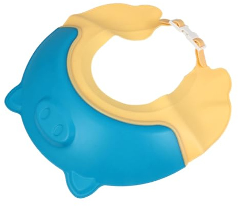 JEWEDECO Verstellbare Cartoonförmig Kinder Shampoo Haube mit Gehörschutz Rückenflusshemmend aus Pp und Tpe für Sicheres Haarewaschen unter Dusche