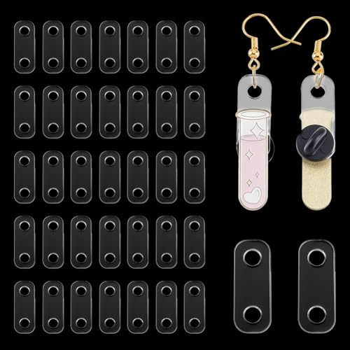 PH PandaHall 72pcs Brooch to Pendant Converters Acrylic Pin Converters Necklace Adapter Clear Earring Converter for Jewelry Making Changing Brooches Pins to Pendants Earrings Craft, 10x24.4x2.5mm