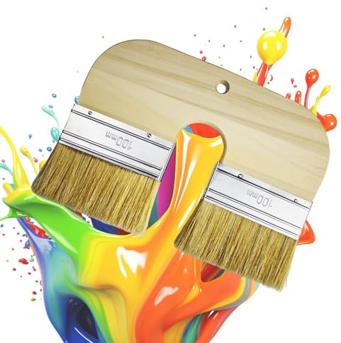 Patio Stain Brush - Heavy Duty Wood Deck Cleaning & Stain Brush Long Handle with Bristles | Ideal for Patios, Decks, Porches, Outdoor Surfaces