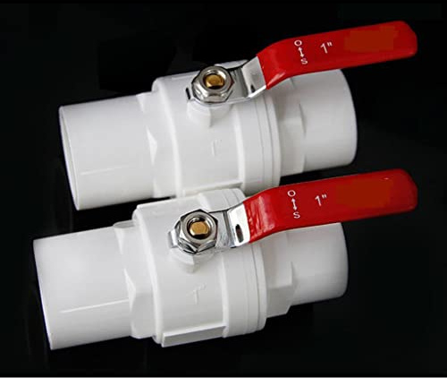 YAYDAFSHSAI Rückschlagventil PVC-Rohr, 2-Wege-PVC-Kugelhahn mit rotem, rutschfestem Stahlgriff, Wasserabsperrventil, 20–110 mm(75mm)