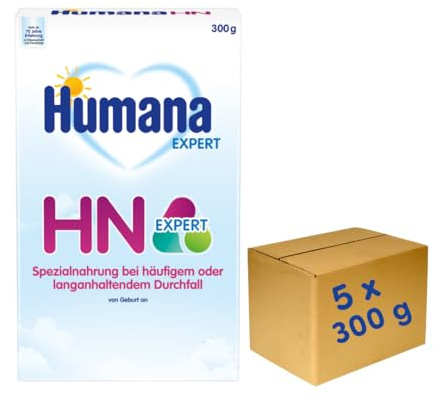 Humana HN Expert, von Geburt an, Spezialnahrung bei häufigem oder langanhaltendem Durchfall, unterstützt die Normalisierung des Stuhlbildes, mit Banane, 5 x 300 g