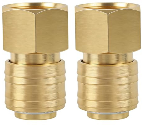 2x Druckluft Schnellkupplung NW 7,2 mit 1/2 Zoll Innengewinde, Messing Druckluftkupplung Schnellanschluss für Kompressor Druckluft Anschluss