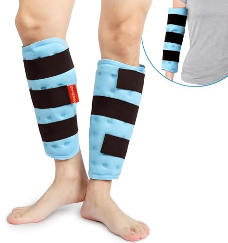 Comfytemp 2-Pack Leg Ice Pack Wrap for Sports Injuries, Hot & Cold Therapy