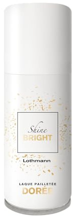 Lothmann Paris - Laque Pailletée Cheveux 100ml – Spray Paillettes Cheveux Argent ou Or – Effet Scintillant pour Soirées, Festivals, Galas Danse, Spectacles, Fêtes – Made in France (2026) (Or)