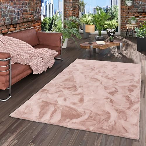 Pergamon Luxus Super Soft Fellteppich Plush Altrosa in 7 Größen