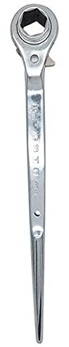 TOP-VIGOR 6 Point Ratchet Podger Spanner Steel Erect Scaffold Wrench Double Socket 21-22 mm
