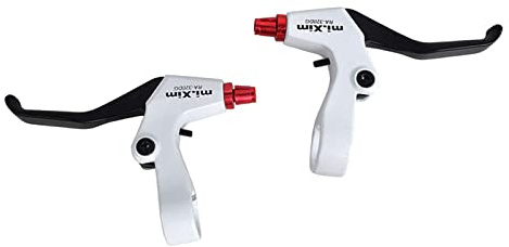 Perfeclan Fahrrad 1 Paar Multi Farben Einstellbare leichte Hebel Universal Links rechts 2,2 cm Dia. Ersatz Hand hebel für MTB BMX Faltrad Hybrid, Schwarz weiß Rot