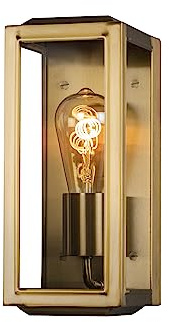 Konstsmide Wandleuchte Carpi | Stahl/klares Glas | E27 | messing | 12,5 cm (L)/15 cm (B)/30 cm (H) | 7348-800 |