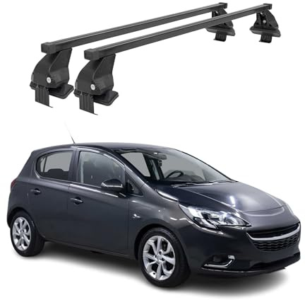 OMAC Menabo Dachträger für Nissan Qashqai J10 2007-2013 Stahl Schwarz | DIN 75302:2019 & ISO/PAS 11154:2006 geprüft, Abschließbar, City-Crash-getestet, bis 50 kg Traglast, Querträger, Grundträger