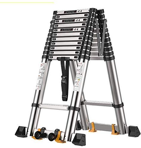Scala per Esterni, Scale ， Scala Telescopica, Estensione Multiuso in Alluminio Estendi - Scala Pieghevole Portatile per Ufficio Loft Domestico, capacità di Carico 330 Libbre, 3,9 M+3,9 M, 3,9 M+3,9 M