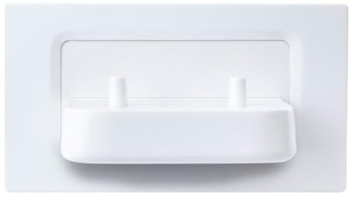 In Wall Electric Twin Toothbrush Charger No Visible Wires Dual Charging Port Bathroom Accessory - White