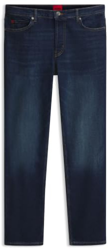 HUGO Tapered-fit Jeans in Dark-Blue Stretch Denim