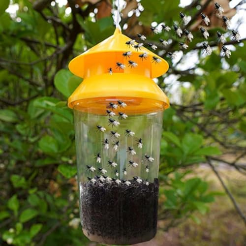 Fruchtfliegenfalle I8D5, wiederverwendbare Falle für die Taufliegen, Fliegenvernichter, Insekten-/Schädlingsfalle, Gelb
