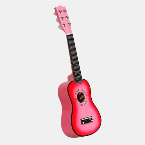 21 Zoll Lindenholz Ukulele 6 Saiten Kleiner Bass Akustikgitarre Musikinstrumente(Pink)