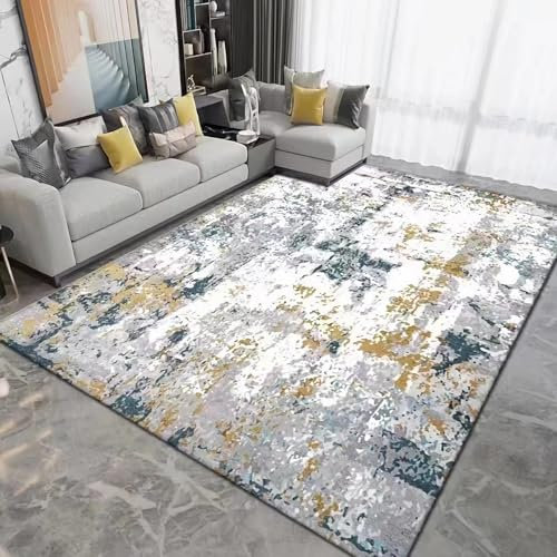 Antirutsch Teppich treppe Rutschfester waschbarer Teppich grau braun blau Tinte Design Teppich,carpet living room carpet bedroom,80x160cm