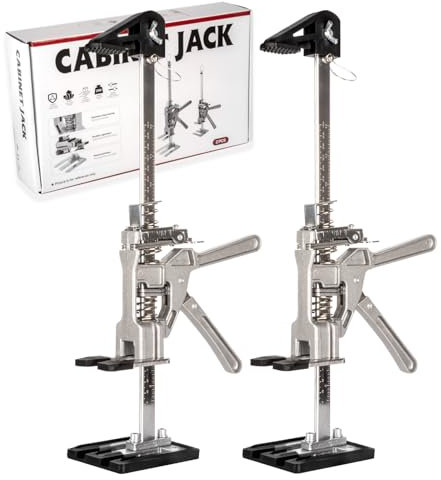 Guolich 2 pezzi Sollevatore per Pannelli di Livellamento a Risparmio di Lavoro,400kg/880lbs,per Pavimenti, Porte, Installazione di Armadi, Sollevatori per Cartongesso, con Scala (38.3cm)