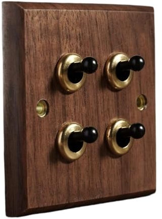 interruptor de luz, Interruptor de luz de pared simple de madera maciza for el hogar, interruptor hecho a mano for dormitorio, restaurante, estudio, interruptor de luz de palanca de lujo con luz ocult
