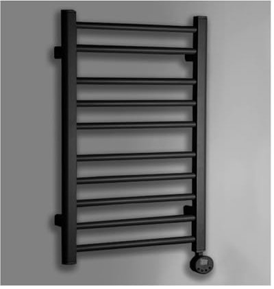 WRJAHCG Aluminio Calentador De Toallas Pared,Radiador Toallero Eléctrico,Toallero Electrico Baño con Termostato Y Temporizador,Black a,Hard Wired