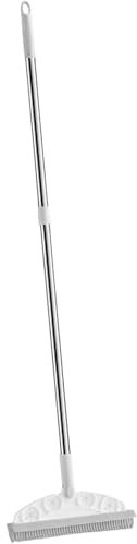 Floor Scrubber Brush Broom,Bathroom Toilet Gap Brush, Adjustable Bristle Scrubbing Brush, Tile Cleaning Scrubber with Extended Handle for Garage, Kitchen, Wall (White)