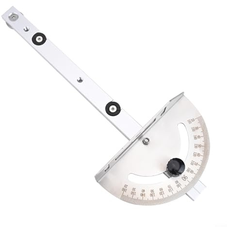 Système de jauge d'onglet avec règle d'angle réglable et butée de piste pour une coupe précise du bois (A)