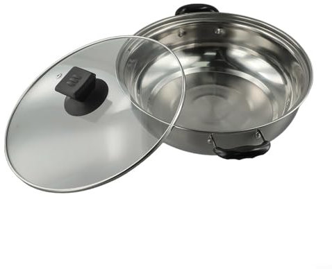 Affidabile pentola calda in acciaio inox con coperchio trasparente per controllo dell'umidità durante la cottura di pasti deliziosi (26 cm)