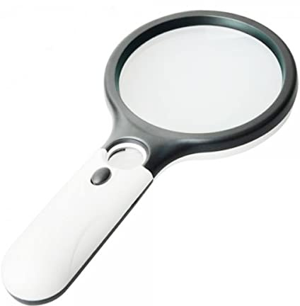 DEJIKOKU Microscope Accessories Kit 45X Handheld Reading Magnifying Glass Illuminated Magnifier Microscope Lens with 3 LED Microscope Slides
