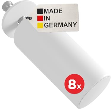 BAUHELD® Closed Roller Shutter Stopper, 40 mm, Pack of 8, Made in Germany, Plastic Stop Stopper, Stop for Roller Shutters with Screws, Suitable for Roller Shutter Armoured Slats, White