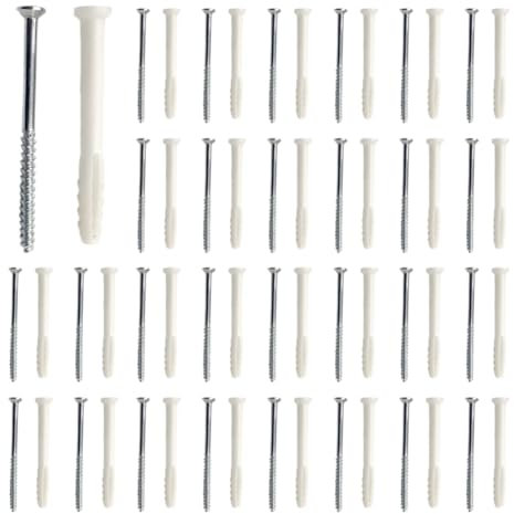 Fegtrtyoa 100 Pezzi di Tubo di Espansione In Plastica con, Tasselli di Fissaggio A Muro, Semplice Tipo Lungo, Tassello di Espansione con Colla